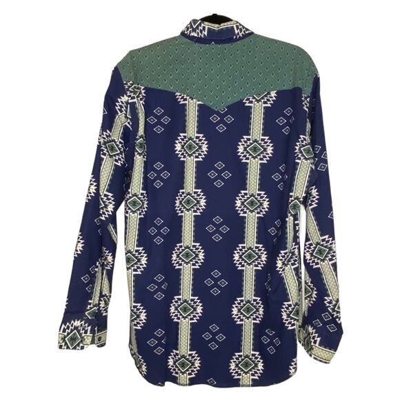 Vintage 90s Wranglers Western Cowboy Cut Regular Fit Button Up Shirt 16 1/2 x 35 - Picture 2 of 8